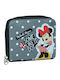 Gim Minnie Детски портфейл с цип Сив