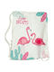 Paperpack Net Flamingo Παιδική Τσάντα Πουγκί Λευκή 25x30εκ.
