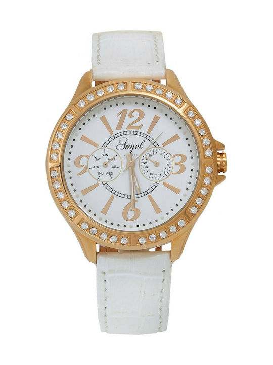 Watch with White Leather Strap A.0982.20/02