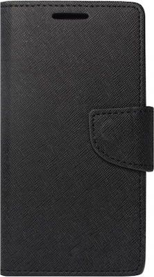 Fancy Synthetic Leather Wallet Black (Galaxy A10)