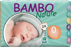 Bambo Nature Πάνες με Αυτοκόλλητο No. 0 για 1-3kg 24τμχ