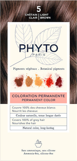 Phyto Phytocolor Vopsea de Păr Fără Amoniac 5.0 Castaniu Deschis 50ml