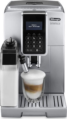 De'Longhi Dinamica ECAM350.75.S Αυτόματη Μηχανή Espresso 1450W Πίεσης 15bar για cappuccino με Μύλο Άλεσης Ασημί