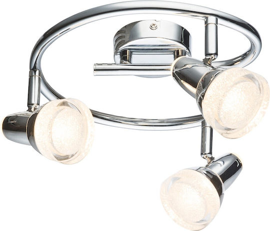 Globo Lighting Trystan Τριπλό LED Θερμό Λευκό Σποτ σε Ασημί Χρώμα