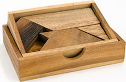 Wooden Design Puzzle The T Tangram