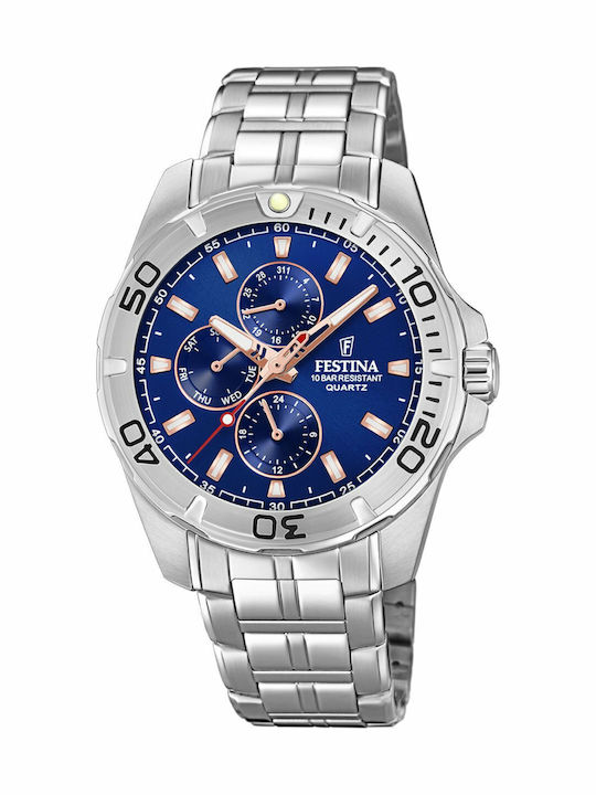 Festina Ρολόι Μπαταρίας με Μεταλλικό Μπρασελέ