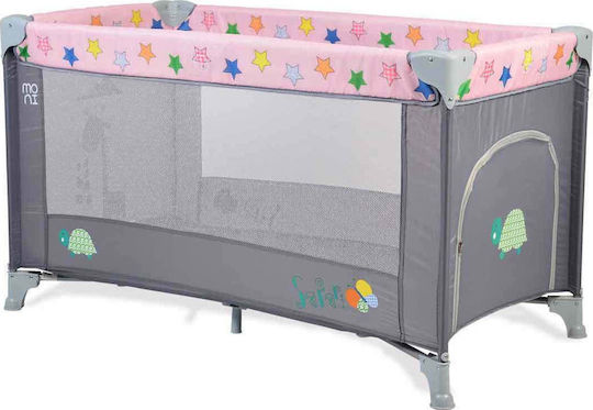 Moni Safari Playpen with Mattress Pink/Grey 125x65cm