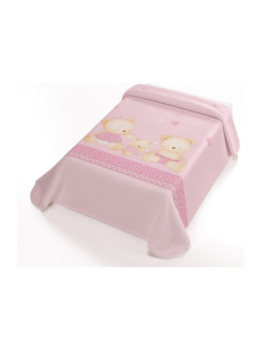 Belpla Blanket Cot 663 Velvet Pink 110x140cm