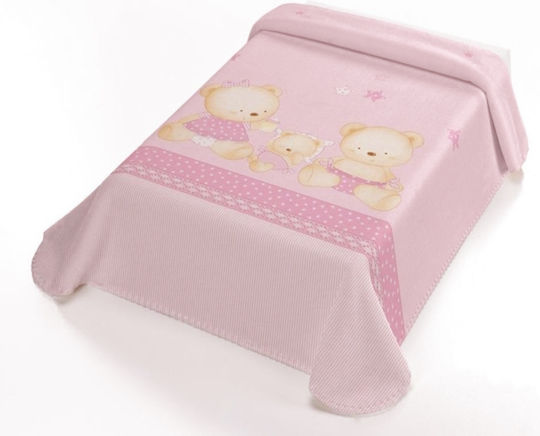 Belpla Blanket Cot 663 Velvet Pink 110x140cm