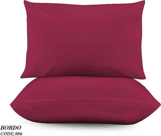 Marwa Kissenbezug-Set mit Umschlagumschlag 006 Bordeaux 50x70cm.