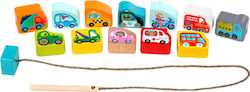 Cubika Slide Toy Lacing Cars made of Wood for 12++ Months