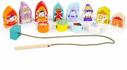 Cubika Pull-Along Toy Lacing Dwarves made of Wood for 36++ Months