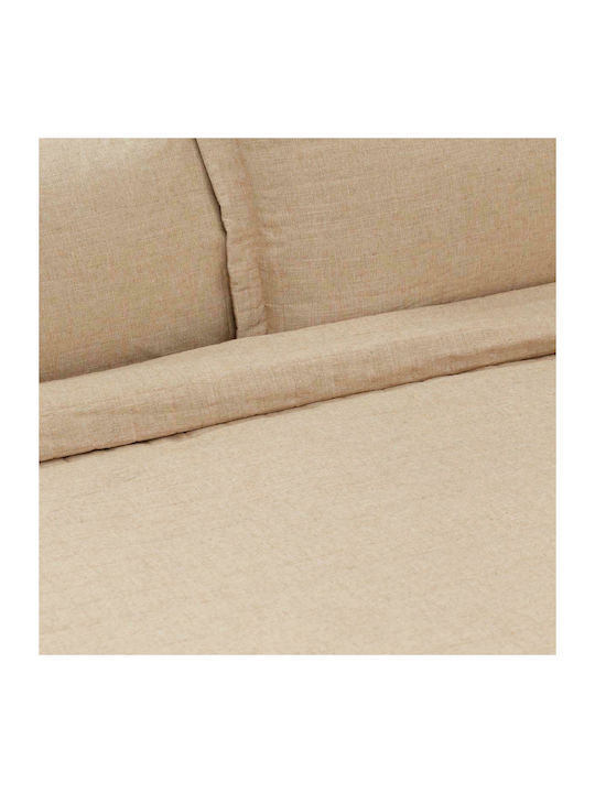 Borea Λινό Coverlet Single from Polyester Beige 160x220cm