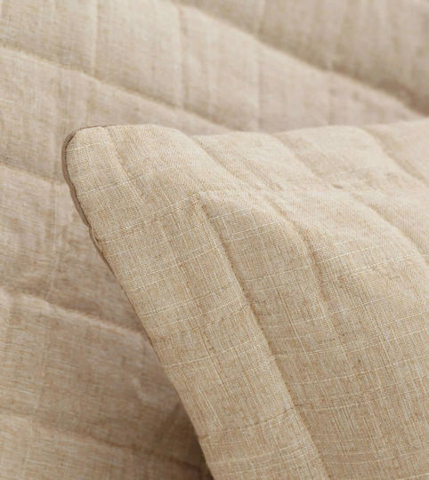 Borea Linen Coverlet Single from Polyester Beige 160x220cm