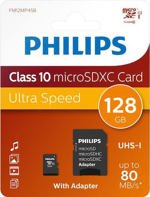 Philips microSDXC 128GB Class 10 U1 UHS-I with Adapter