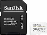 Sandisk High Endurance microSDXC 256GB Klasse 10 U3 V30 UHS-I mit Adapter