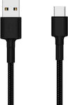 Xiaomi Braided USB 2.0 Cable USB-C male - USB-A male Μαύρο 1m (SJX10ZM)