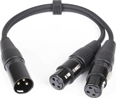 Convertor XLR masculin în XLR 2x femelă (CY100)