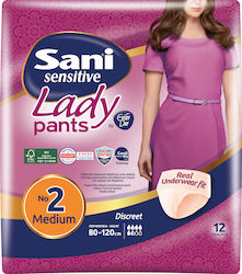 Sani Sensitive Lady Discreet Scutece Tip Lenjerie Mediu Bej 12 Bucăți