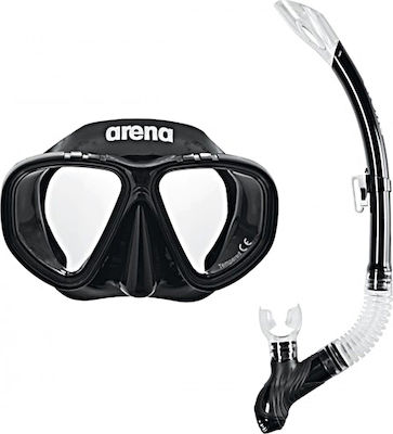 Arena Μάσκα Θαλάσσης Silikon Premium Snorkeling JR in Schwarz Farbe