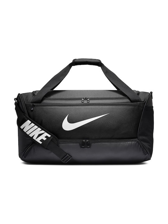 Nike Brasilia Unisex Τσάντα Ώμου για Γυμναστήριο Μαύρη