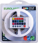 Eurolamp LED Streifen Versorgung 12V RGB Länge 3m und 30 LED pro Meter Set mit Fernbedienung und Netzteil SMD5050