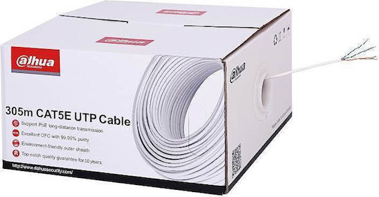 Dahua U/UTP Cat.5e (Gigabit) Καλώδιο Δικτύου Ethernet χωρίς ακροδέκτες 305m Λευκό