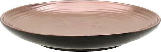 Inart Glass Decorative Platter Black 33x33x5cm