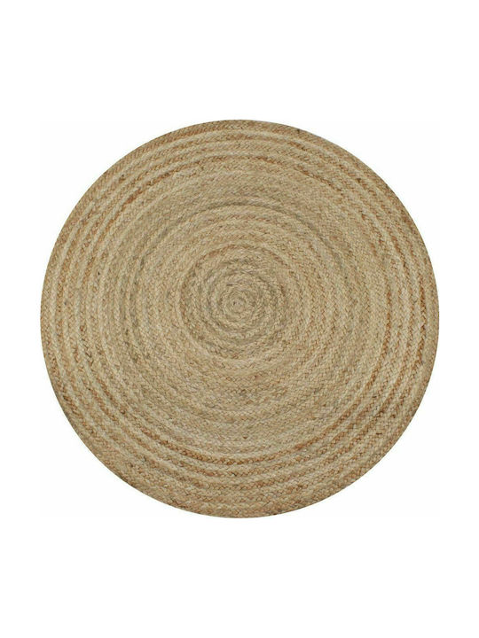 vidaXL Handgefertigt Teppich Rund Sommer aus Jute Beige