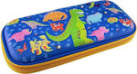 Graffiti Fabric Pencil Case Dino 3D with 1 Compartment Blue