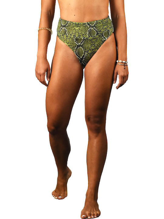 Rock Club BP-3107 Bikini Slip High Waist Khaki BP3107.khaki-snake