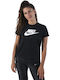 Nike Heritage Femeie Sport Tricou cu Transparent Negru