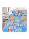 Palatex Trolley Set Kinderbettbezug Einzel mit Kissenbezug Baumwolle Blue 160x240cm