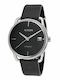 Herrenuhr 39mm Automatisch mit Schwarz Lederarmband