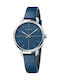 Calvin Klein Even Watch with Blue Leather Strap