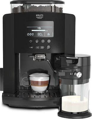 Krups EA819N Automatic Espresso Machine 1450W Pressure 15bar for Cappuccino with Grinder Black