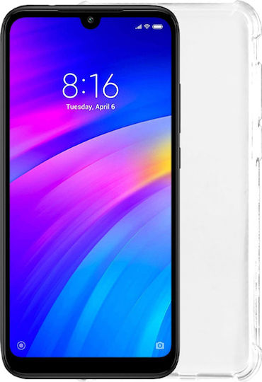 Volte-Tel Antishock TPU Umschlag Rückseite Silikon Transparent (Redmi 7)