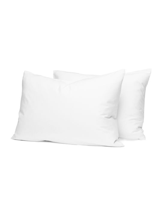 Palatex Duvet Cover Set Cotton Single with Pillowcase 160x250 Solid line White