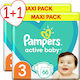 Pampers Scutece cu bandă adezivă Active Baby Active Baby 1+1 Nr. 3 pentru 6-10 kgkg 132buc