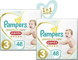 Pampers Premium Care Pants 1+1 Πάνες Βρακάκι No. 3 για 6-11kg 96τμχ