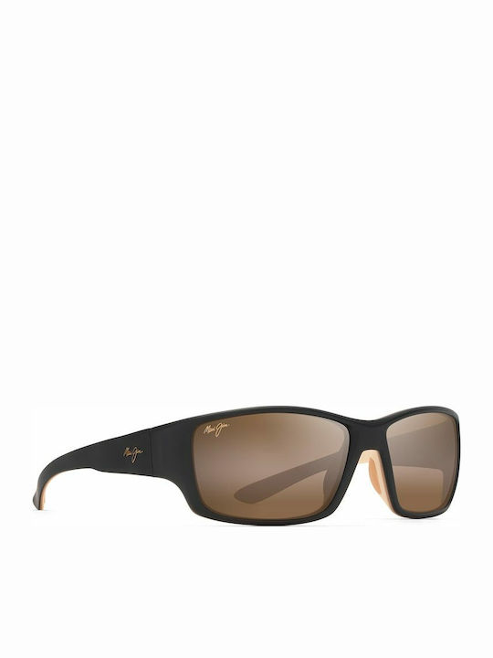 Maui Jim Local Kine Men's Sunglasses with Brown Plastic Frame and Brown Polarized Mirror Lens H810-25MC