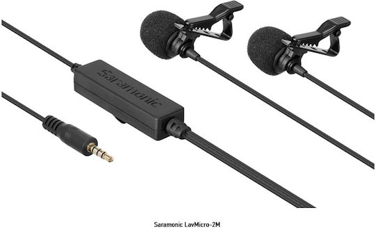 Saramonic Lavmicro 2M Комплект Кондензатор (Малка диафрагма) Микрофон Πέτου, Clip On за Камера в Черен Цвят