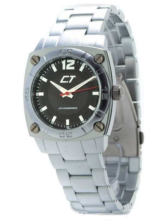 Chronotech Men's Watch 40mm Battery with Silver Metal Bracelet