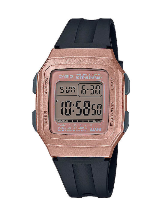 Casio Колекция Дигитален Мъжки Часовник 34мм Хронограф На Батерия с Черен Каучук Каишка