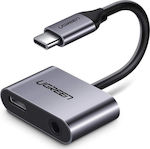 Ugreen Метаморфоза USB-C мъжки в 3.5mm / USB-C женски Сив (50596)