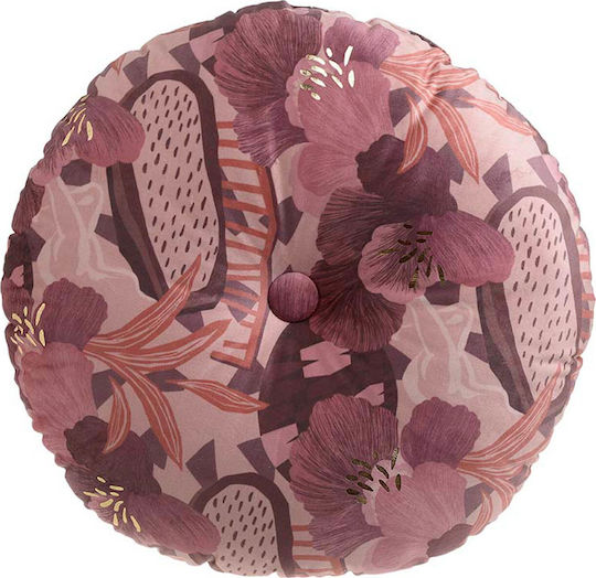 Inart Perne De Canapea Cu Flori Violet 4 Buc 45x45 Cm