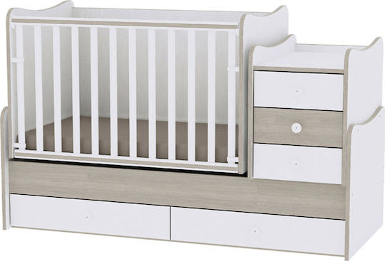 Lorelli Babybett Maxi Plus Weiß/Amber mit Matratze & Schublade