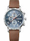 Wenger Attitude Chrono Men's Watch 44mm Chronograph Battery with Brown Leather Strap