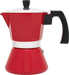 Leopold Vienna Stovetop Espresso Pot for 6Cups Red