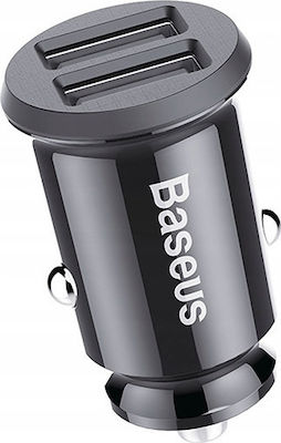 Baseus Car Charger Black Grain Total Intensity 3.1A with Ports: 2xUSB